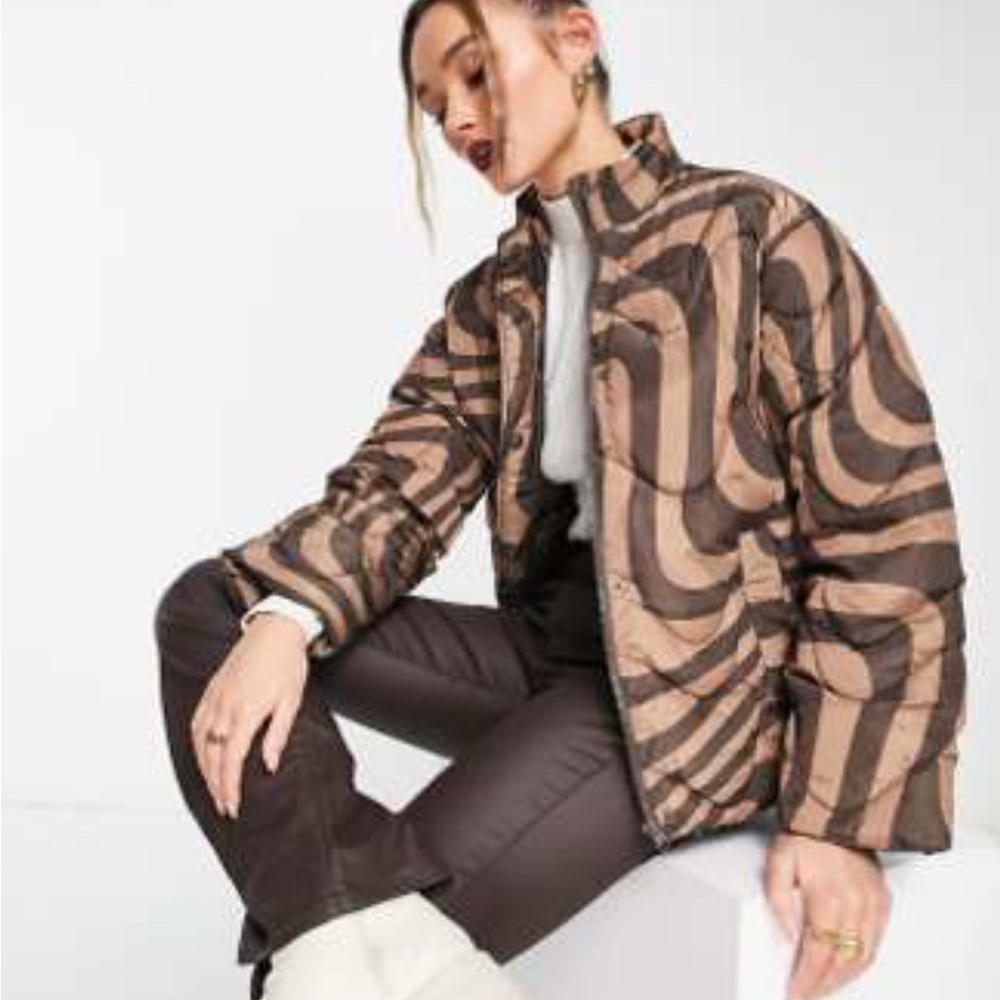 ASOS Design swirl quilted padded jacket